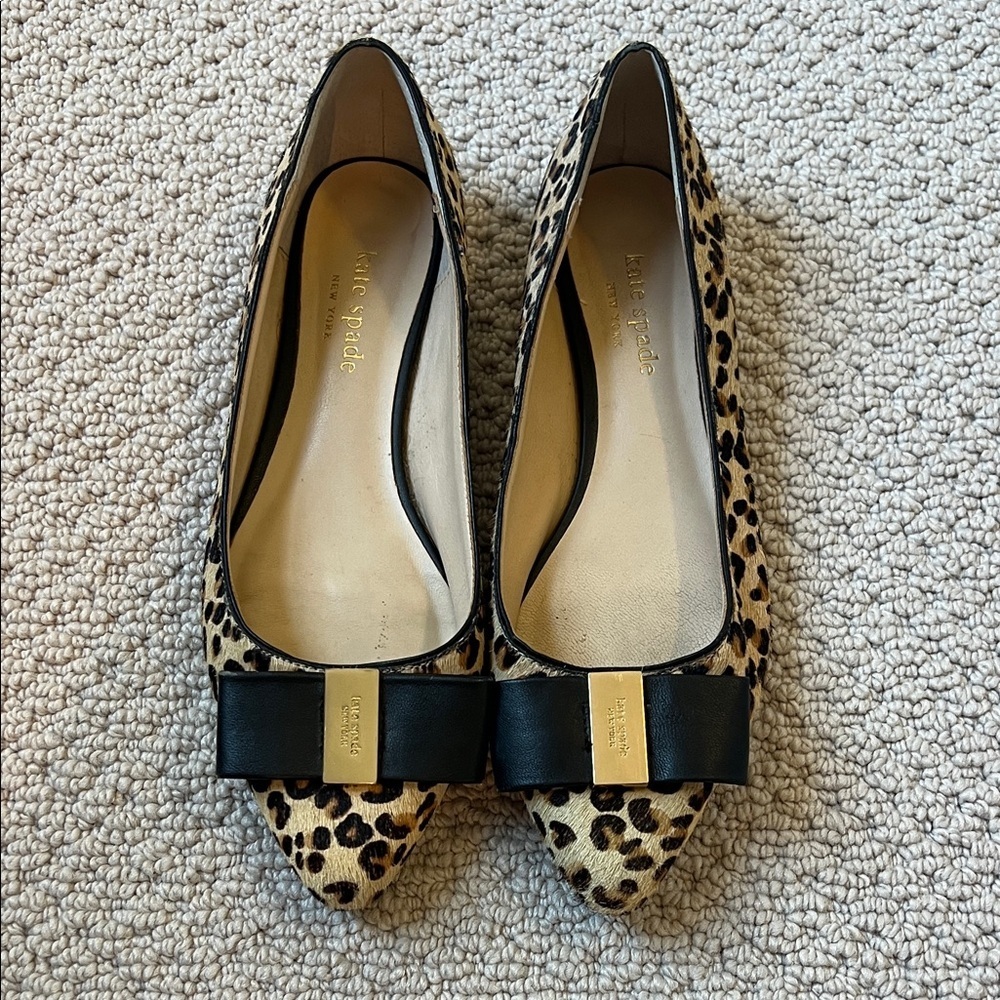 Kate Spade Animal Print Flats with Black Accent